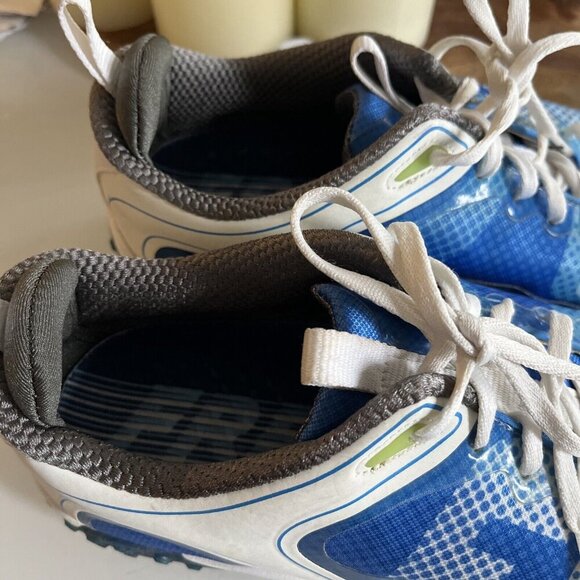 Footjoy FJ Golf Shoes Mens 8 W White Blue Freestyle Cleats Sneakers - Picture 2 of 7